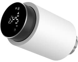 Thermostatische Radiator Klep - Slimme Verwarming - Energie Besparen - App en Spraakbesturing - 8 mm Motor - Wit Zwart
