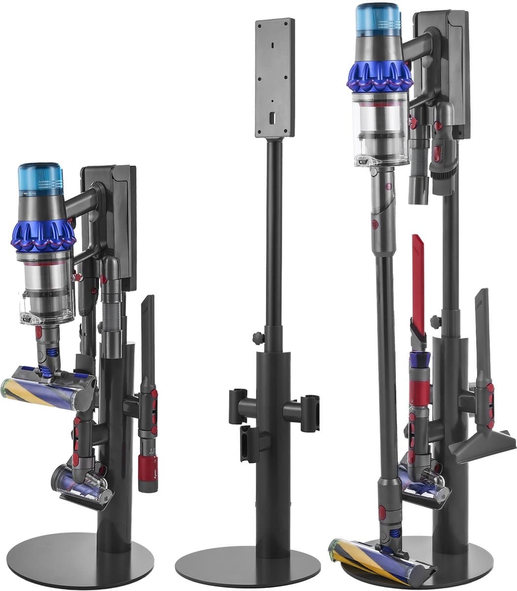 Stofzuigerstandaard 130 Cm, Compatibel met Dyson V7 V8 V10 V11 V12 V15 Sv10 Sv12 Sv14 Sv18 Sv21 Staande Stofzuigers & Accessoires, In Hoogte Verstelbare Houder met 3 Clips — afbeelding 1