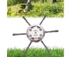 1 Stuk - 150 cm staaldraad - Maaikop met staaldraad - Bosmaaier/snijder - Onkruidmes - Grastrimmerkop - Gazontrimmer - Elektrisch gereedschap - 6 bladen - Zilver