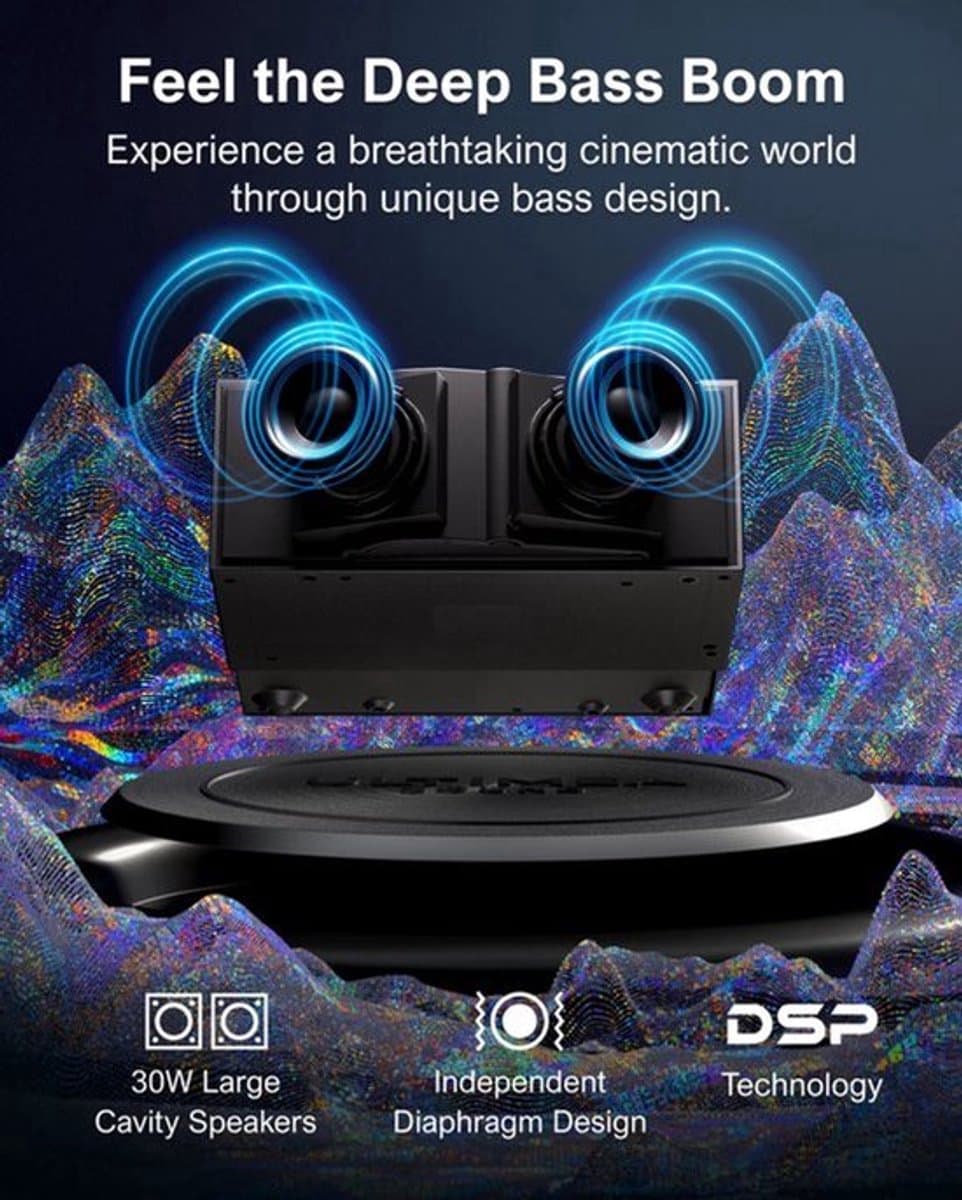 Beamer - Projector - Mini Projector - Full HD 1080P - 5G WiFi LED - 4K Video - 30W Speaker – Home Theater Bluetooth Projector — afbeelding 1