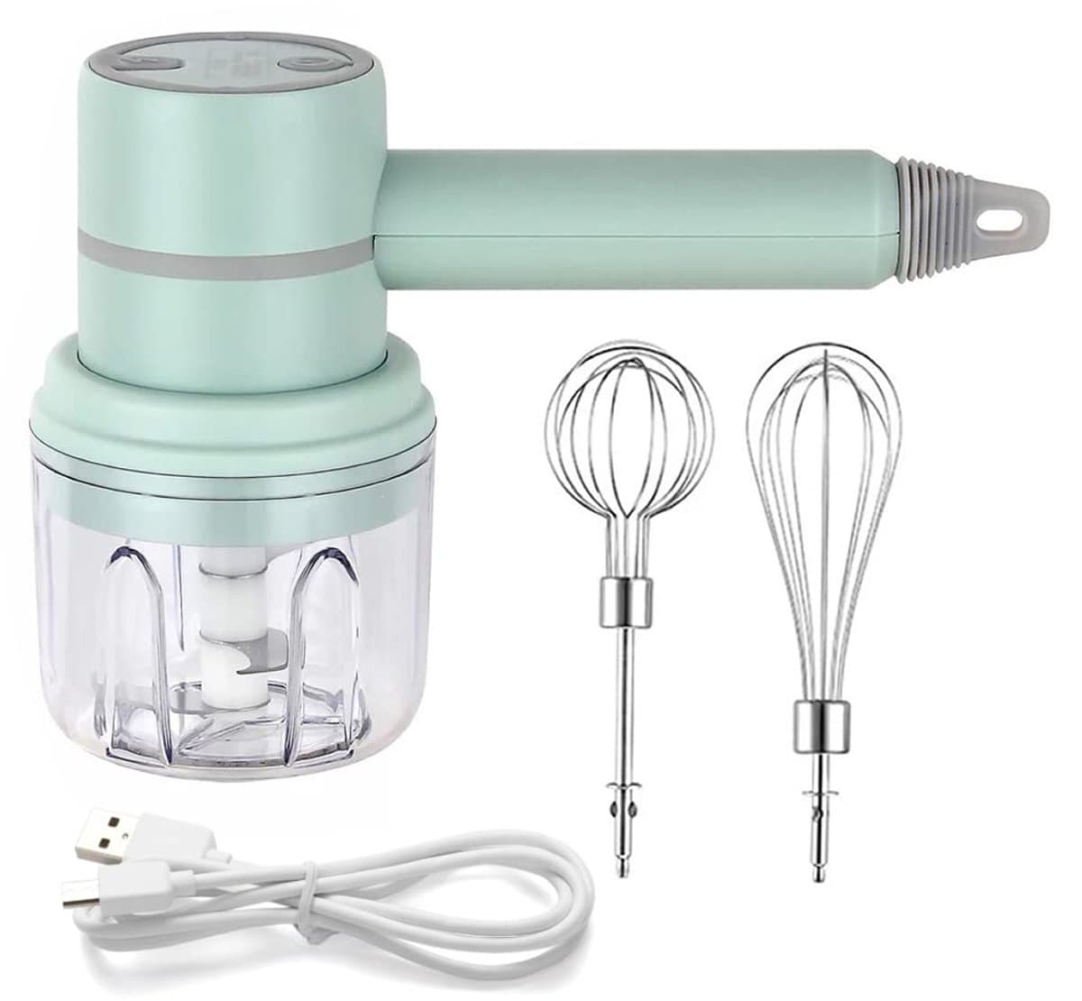 Blender-garde-2-in-1 draadloze elektrische blender, draagbare multifunctionele keukenmachine, kan worden gebruikt om eieren te mixen, slagroom te kloppen, knoflook te hakken, enz — afbeelding 1