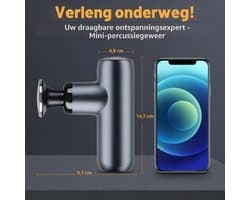 KLS® Massage Gun - Massage Gun Mini - Massage Pistool - Zwart - 10cm x 5cm x 14cm
