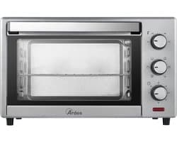 Elektrische oven - Compacte keukenoven - Voor thuis bakken - 6 kookfuncties - 25 liter - Zilver