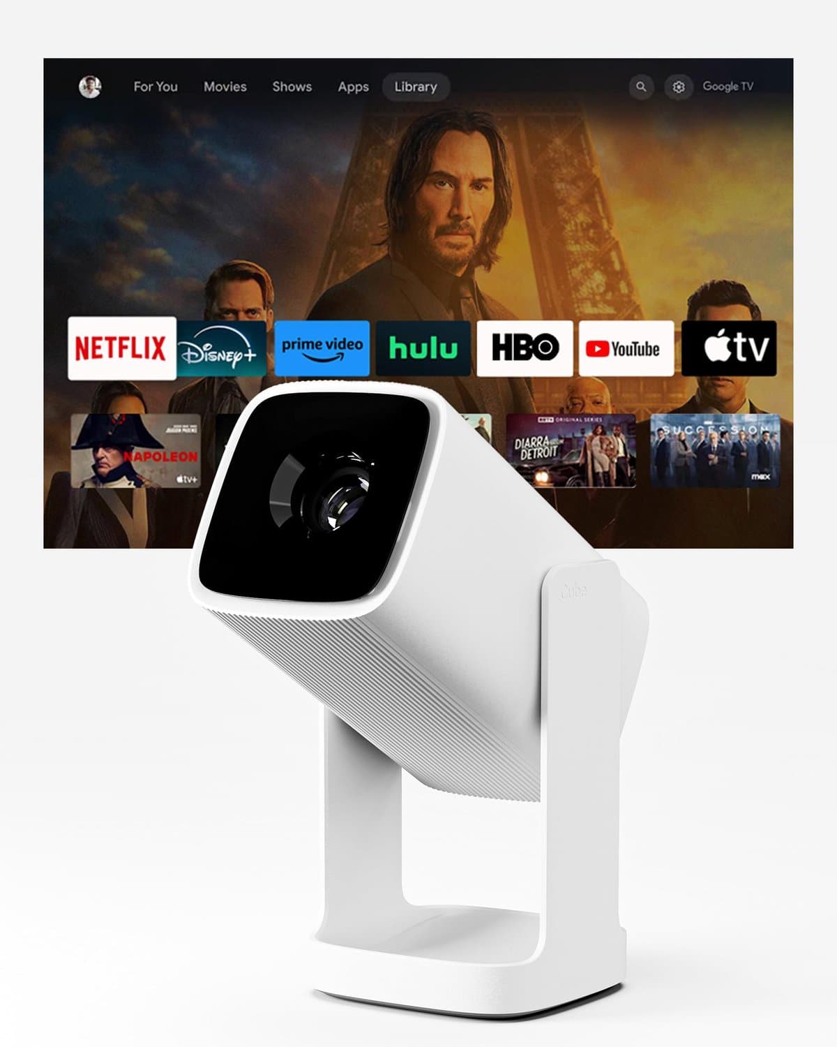 Beamer En Mini Projector - Enige Uitvoering - 8W Bluetooth Speaker - LED - Wit - Voor Thuisbioscoop — afbeelding 1