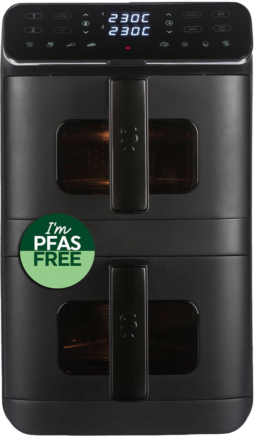 Salter VertiCook Ultra View 9L Dual Drawer Airfryer - Kijkvensters — afbeelding 1