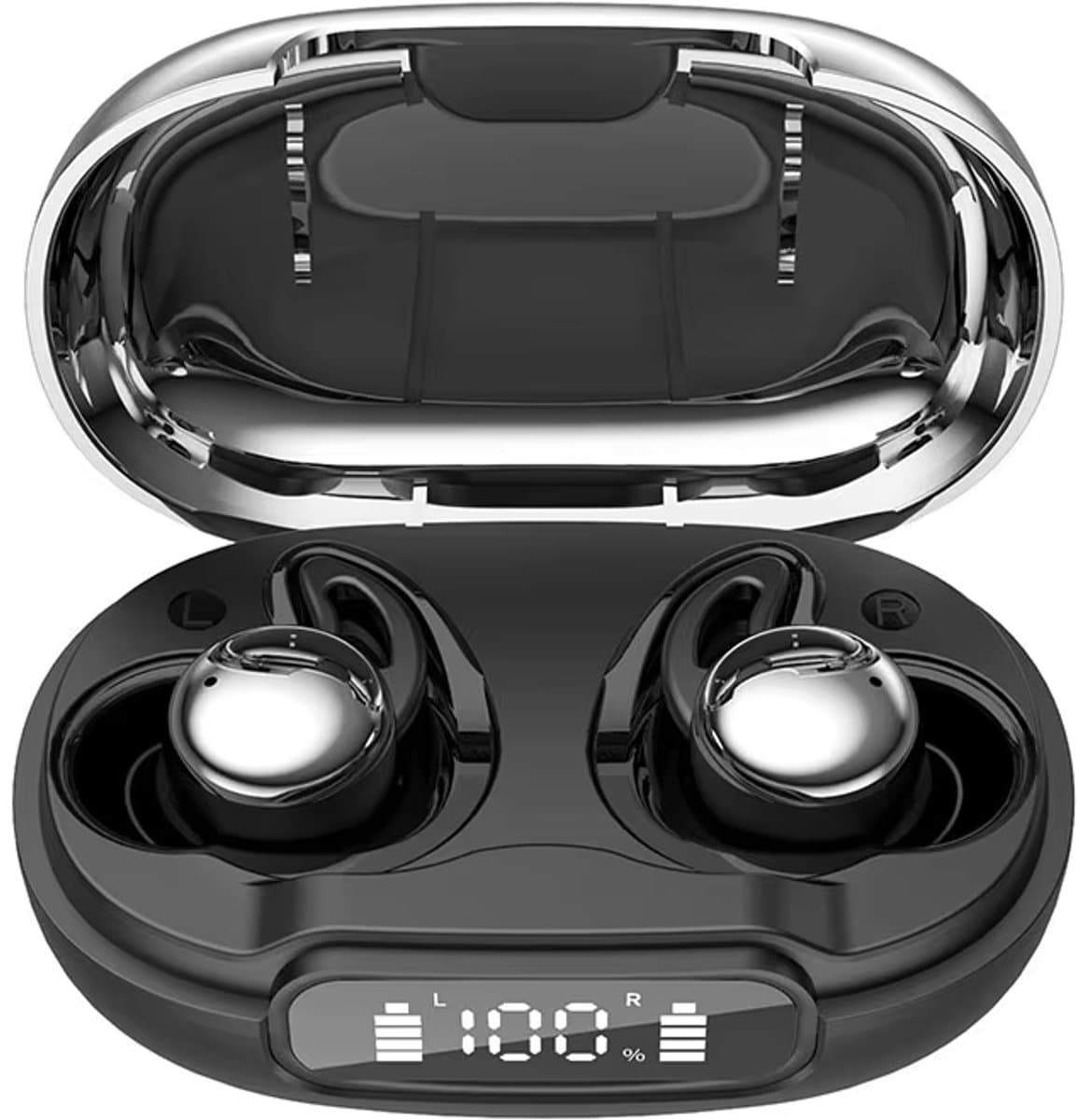 De Beste Gadgets Sleep Earbuds – Slaap Oordopjes voor Zijslapers – Bluetooth 6.1 – Noise Cancelling – White Noise – 48 Uur Batterij – USB-C – Zwart — afbeelding 1