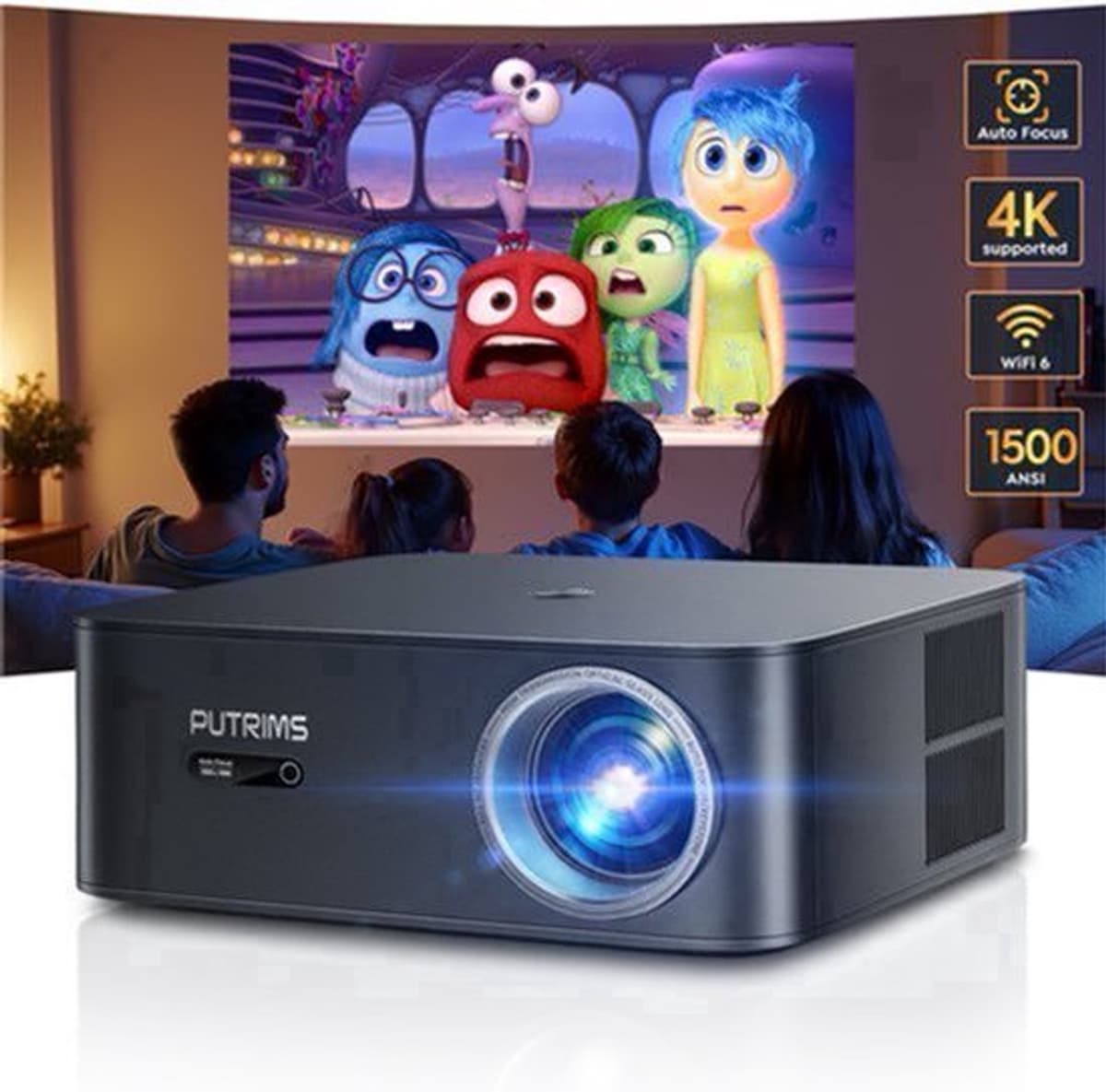 Beamer - Full HD 1080P - Bluetooth WiFi - 1500 ANSI - Voor Thuisbioscoop — afbeelding 1