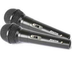 Karaoke microfoon - Fenton DM100 - Set van twee karaoke microfoons - Ook perfect voor DJ's - Zwart