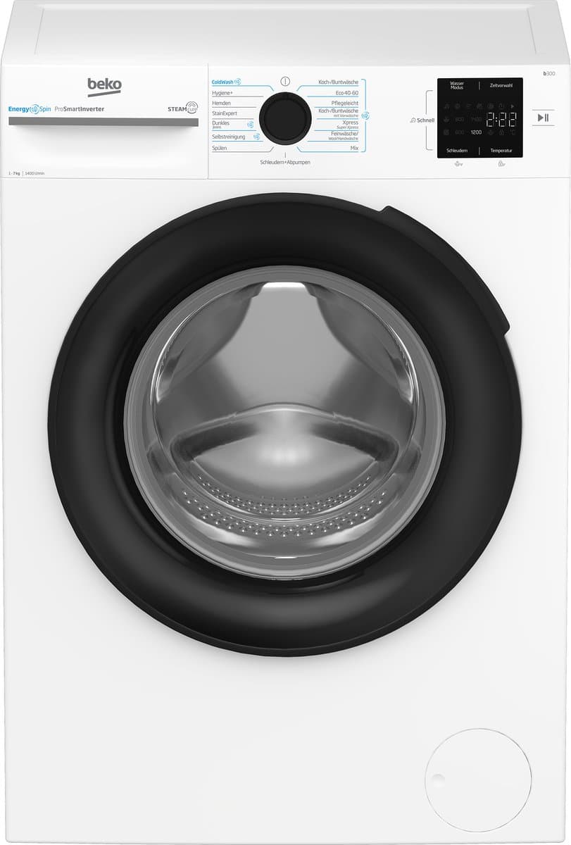 Beko b300 BM3WFU3741X wasmachine Voorlader 7 kg 1400 RPM Wit — afbeelding 1