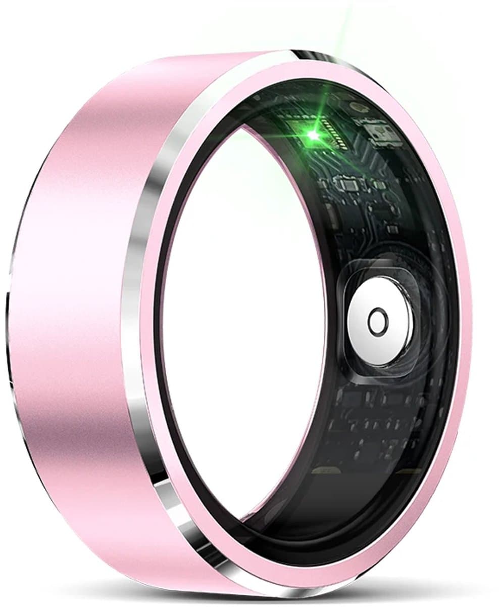 WizBay Premium Select® Smart Ring Pink Blush – Hartslag, Slaap & O2 Meter – Sport & Gezondheid Tracker – IP68 Waterdicht – Maat #9 — afbeelding 1