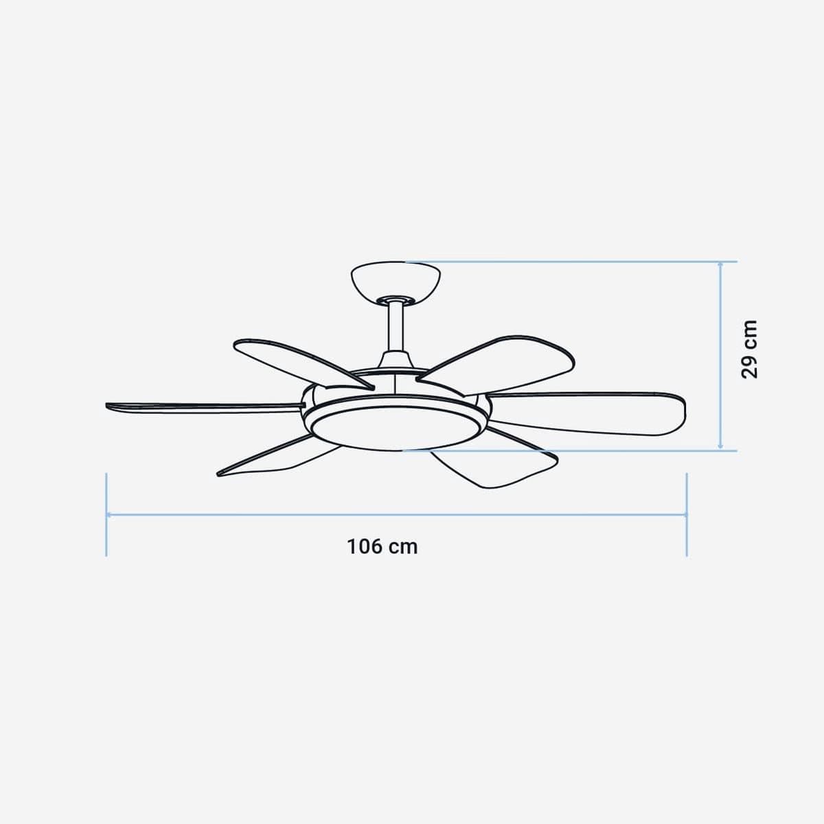 Zwarte Plafondventilator 106 cm met Stil LED Licht, Afstandsbediening en Timer — afbeelding 1