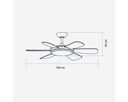 Zwarte Plafondventilator 106 cm met Stil LED Licht, Afstandsbediening en Timer
