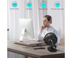 Mini USB Ventilator 5000mAh - Draaibaar en Stil Tafelventilator voor Kantoor
