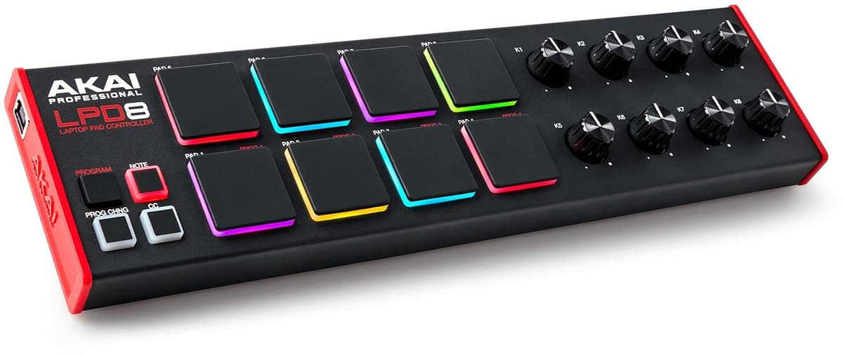 Akai Professional LPD8 - USB MIDI-Controller met 8 Responsieve MPC-Drumpads voor Mac en PC, 8 Toewijsbare Knoppen en Muziekproductiesoftware — afbeelding 1