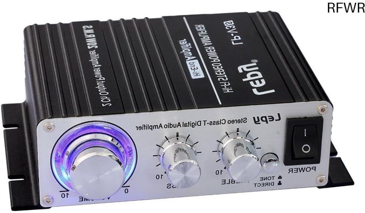 RFWR® Digitale versterker 25Wx2, zwart - Hifi geluid voor uw muziek — afbeelding 1