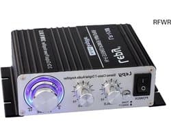 RFWR® Digitale versterker 25Wx2, zwart - Hifi geluid voor uw muziek