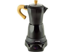 Italiaans koffiezetapparaat serie Nature Black 6 kopjes draadloze kan elektrische bodem 360 graden rotatie koud handvat automatische uitschakeling houdt warmte vast - zwart