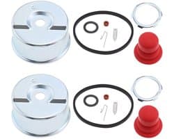 Omgoods- Carburateur Reparatieset - 2x Vlotterbak - 2x Naald Zitting Kit - 2x Primer Lamp - Roestvrij Staal/Rubber - Compatibel met Tecumseh - Carburettorset