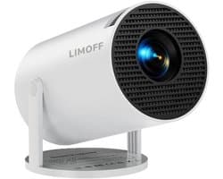 SnelShoppen - Portable Mini Projector Android 11, 4K & 1080p Full HD, WiFi 6, Bluetooth 5.2, Car Keystone, 180° Rotatie, 160 ANSI Lumens, Tot 200" Bee