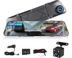 SnelShoppen - 1080p Dashcam met 4,5 inch Display, Voor- en Achtercamera, Loopopname, Nachtzicht en Achteruitrijlijnen, Ideaal voor Auto's, Veiligheid