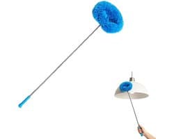 Ventilator Stoffer - Lange Borstel - Hoge Plekken Reinigen - Verstelbare Steel - Tot 115 cm - Blauw