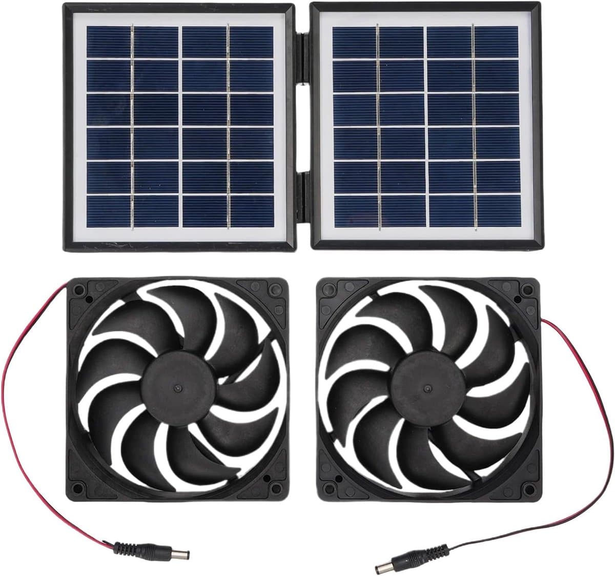 Zonne Afvoerventilator - Ventilator op Zonne-energie - Luchtcirculatie Buiten - Automatische Regendetectie - 28 cm Breed - Zwart — afbeelding 1