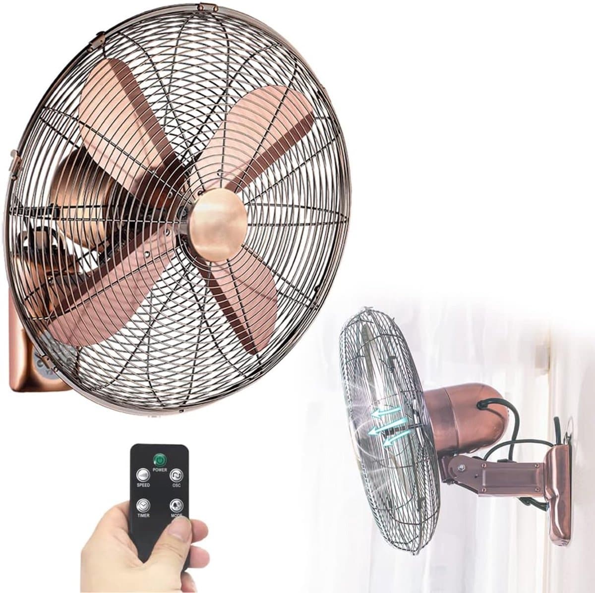 Wandventilator - Muurventilator Elektrische Ventilator - Ruimte Koelen - Stil En Energiebesparend - 400mm - Zilver — afbeelding 1