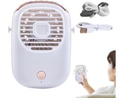 Draagbare Nekventilator - Oplaadbare Mini Fan - Reizen en Buiten - Stille Luchtstroom Modi - 4x9.5x4 cm - Wit
