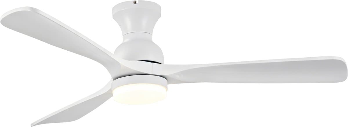 COVREO Plafondventilator met verlichting 132 cm wit, hout, 6 snelheden — afbeelding 1