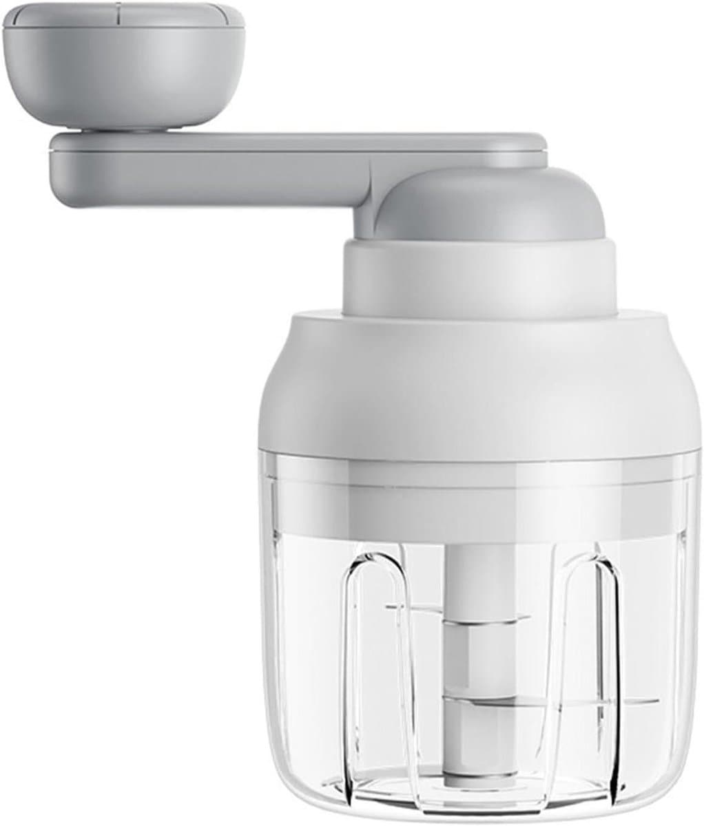 Handmatige Groentehakker - Keukenmachine Zwengel - Groenten Snijden - S-vormige Snijkop - 250 ml - Wit — afbeelding 1