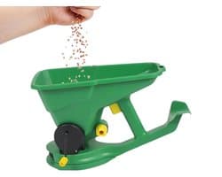 Strooiwagen Gazon - Handstrooier Meststof - Gazon Verzorgen - Gelijkmatige Verdeling - 1.5 Liter - Grijs