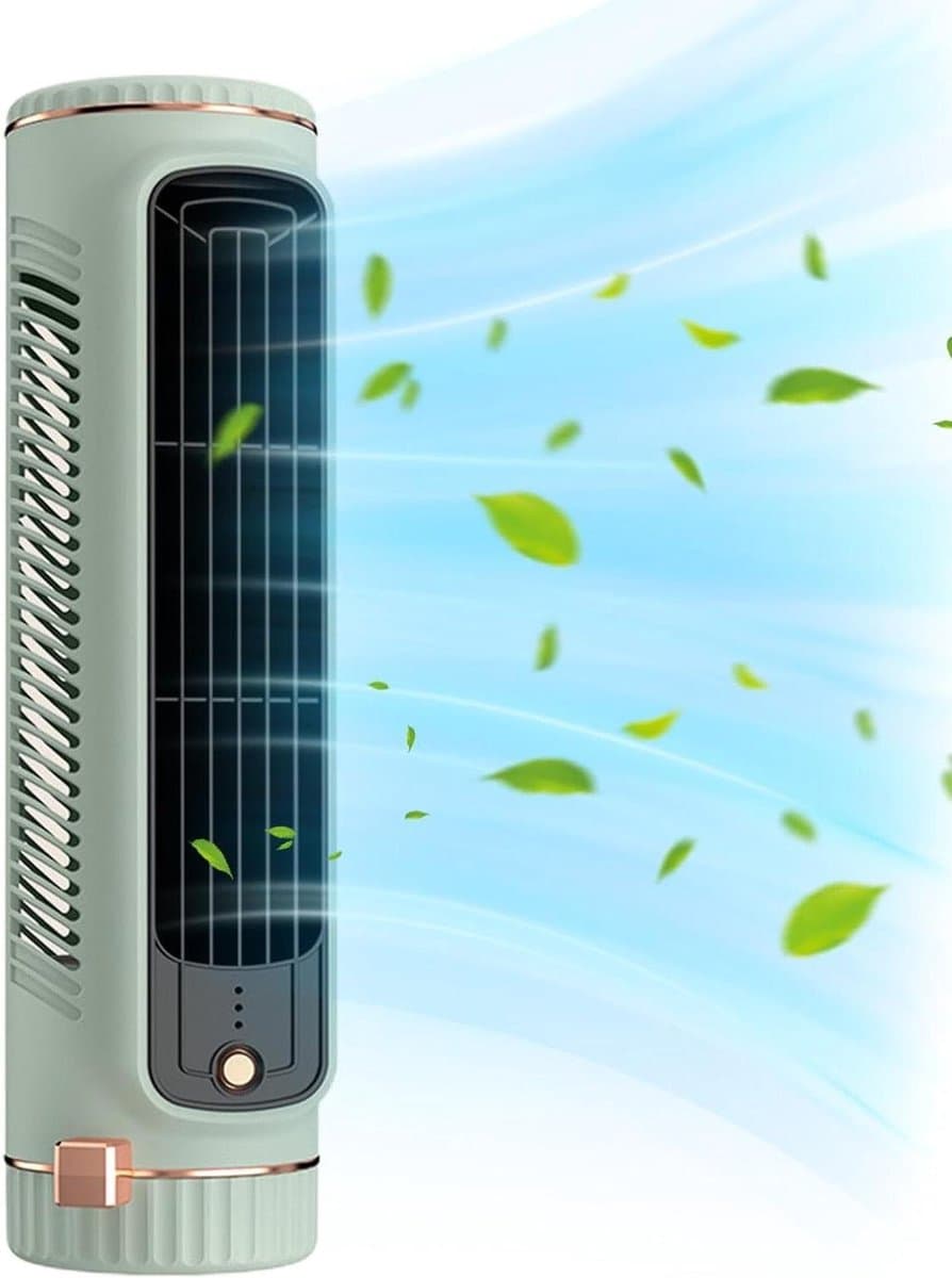 Luchtkoeler - Persoonlijke ventilator - Persoonlijke verkoeling - Stille werking - 10.5x11x10.5 cm - Lichtgroen — afbeelding 1