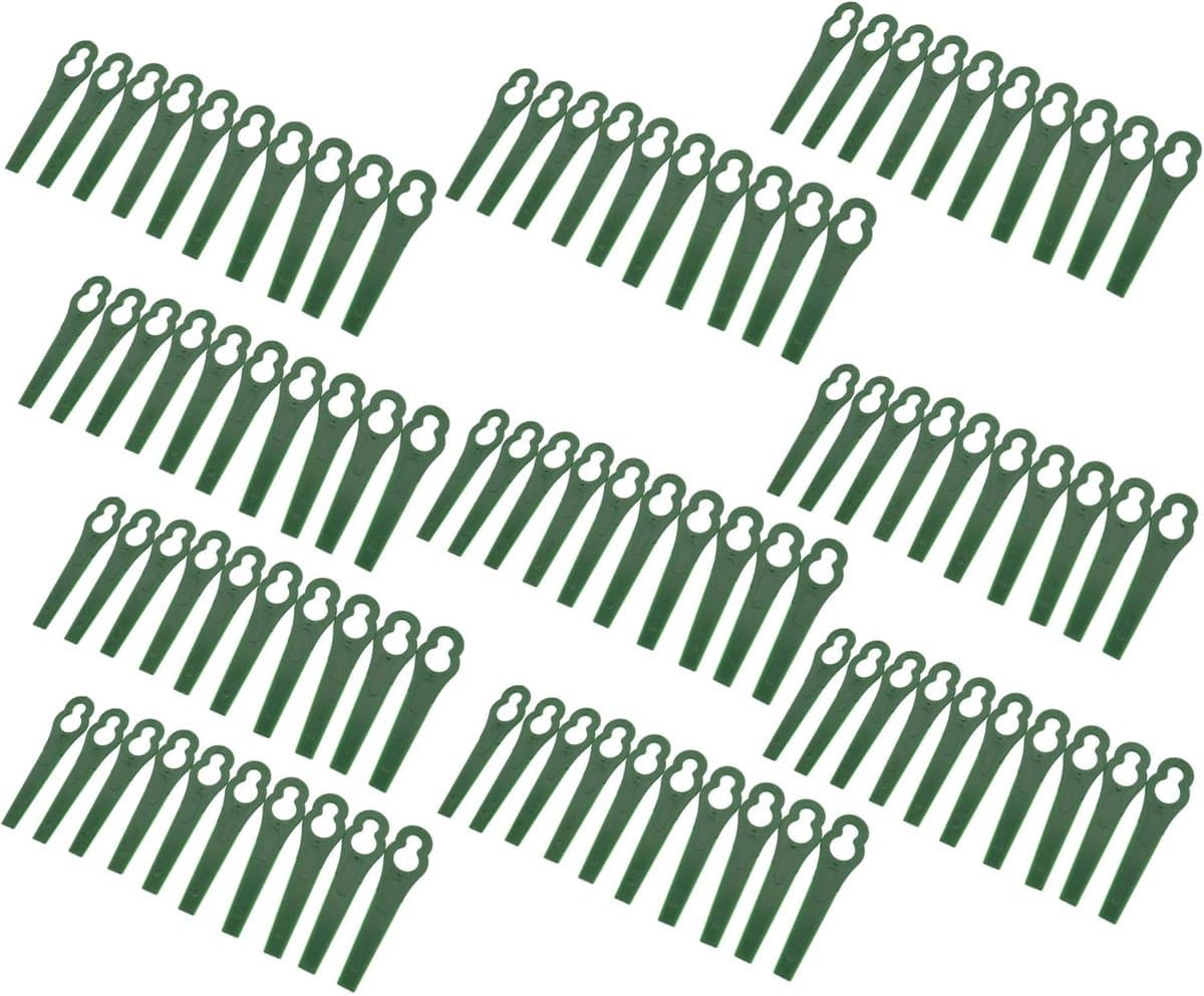 SnelShoppen - 100 Stuks Trimmerbladen Grasmaaier Strimmer Groen Geschikt voor Bosch ART23 Accutrim GTECH ST 04 ST 05 Qualcast Mow N Trim Easi-Lite 28 — afbeelding 1