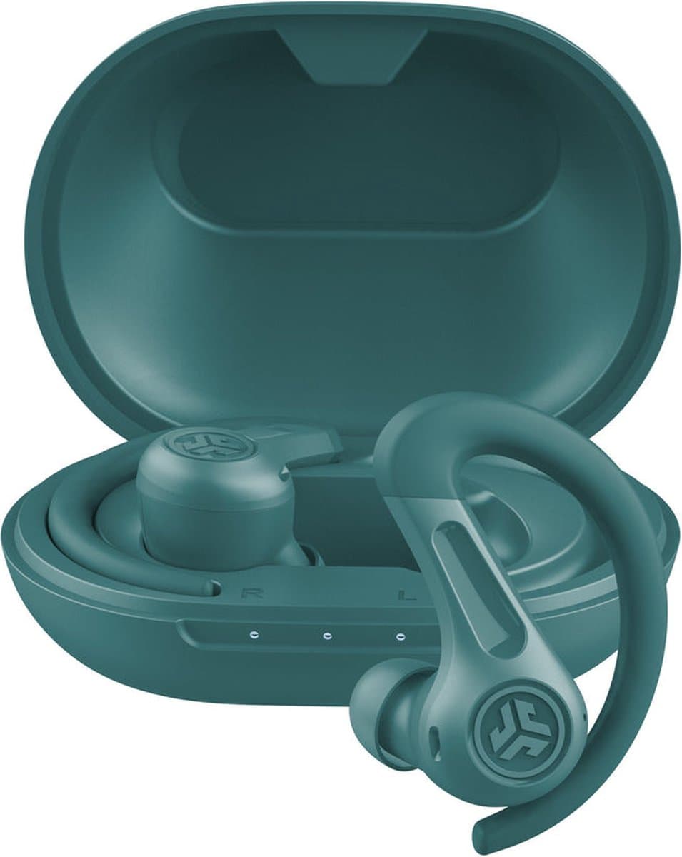 JLab JBuds Sport ANC 4 Draadloze oordopjes - Bluetooth Oortjes Draadloos - Hybrid Active Noise Cancelling - 60 uur Batterijduur - IP66 Waterbestendig - Aanpasbare EQ3 - Hardlopen - Groen — afbeelding 1