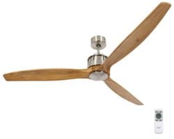Plafondventilator Akmani RVS - Teak Ø 142cm - Fluisterstil