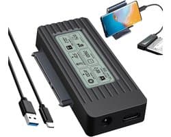 Harde schijf adapter - Externe lezer - Data overzetten - Snelle gegevensoverdracht - Tot 5 Gbps - Zwart