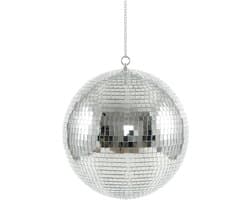 KIMU® Discobal zonder Motor Ø 30 cm Middelgroot - Discobol Zilver Spiegeltjes 10 x 10mm - Spiegelbol Disco Bal Bol - Kinderkamer Feestje Discolamp Decoratie Space Planeet Festival