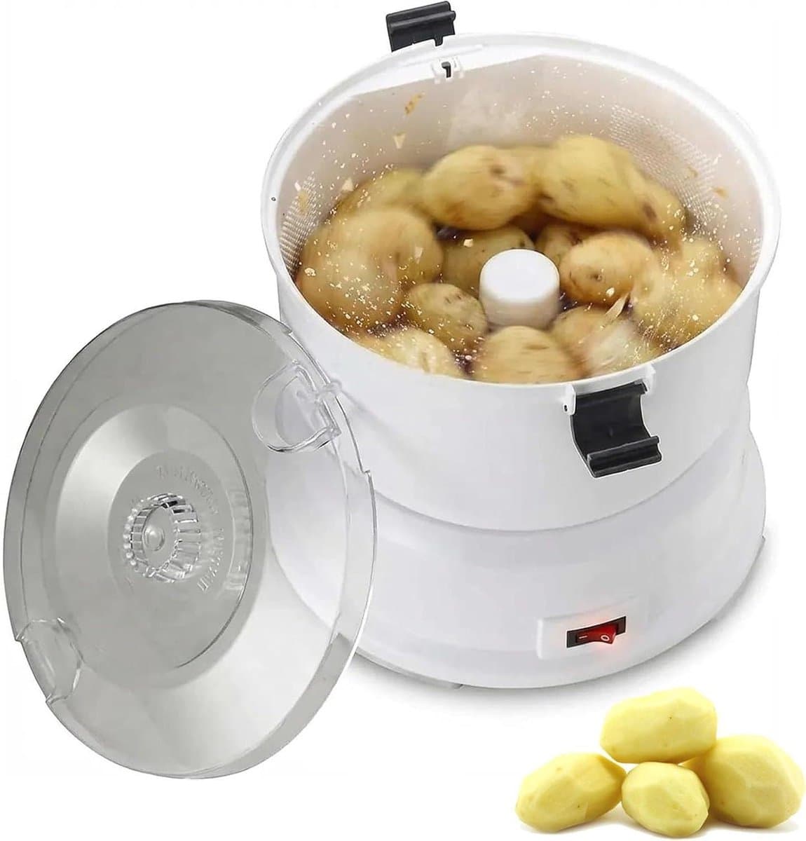 Elektrische Aardappelschilmachine - Automatische Schilder - Snel Groenten Schillen - Intelligente Schil-aanpassing - 1kg Capaciteit - Wit — afbeelding 1
