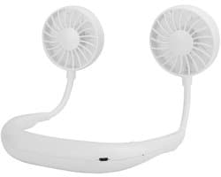 aladdien - Draagbare nekventilator - Handsfree ventilator - Lange batterijduur - Wit - Persoonlijke ventilator - Ideaal voor thuis en onderweg