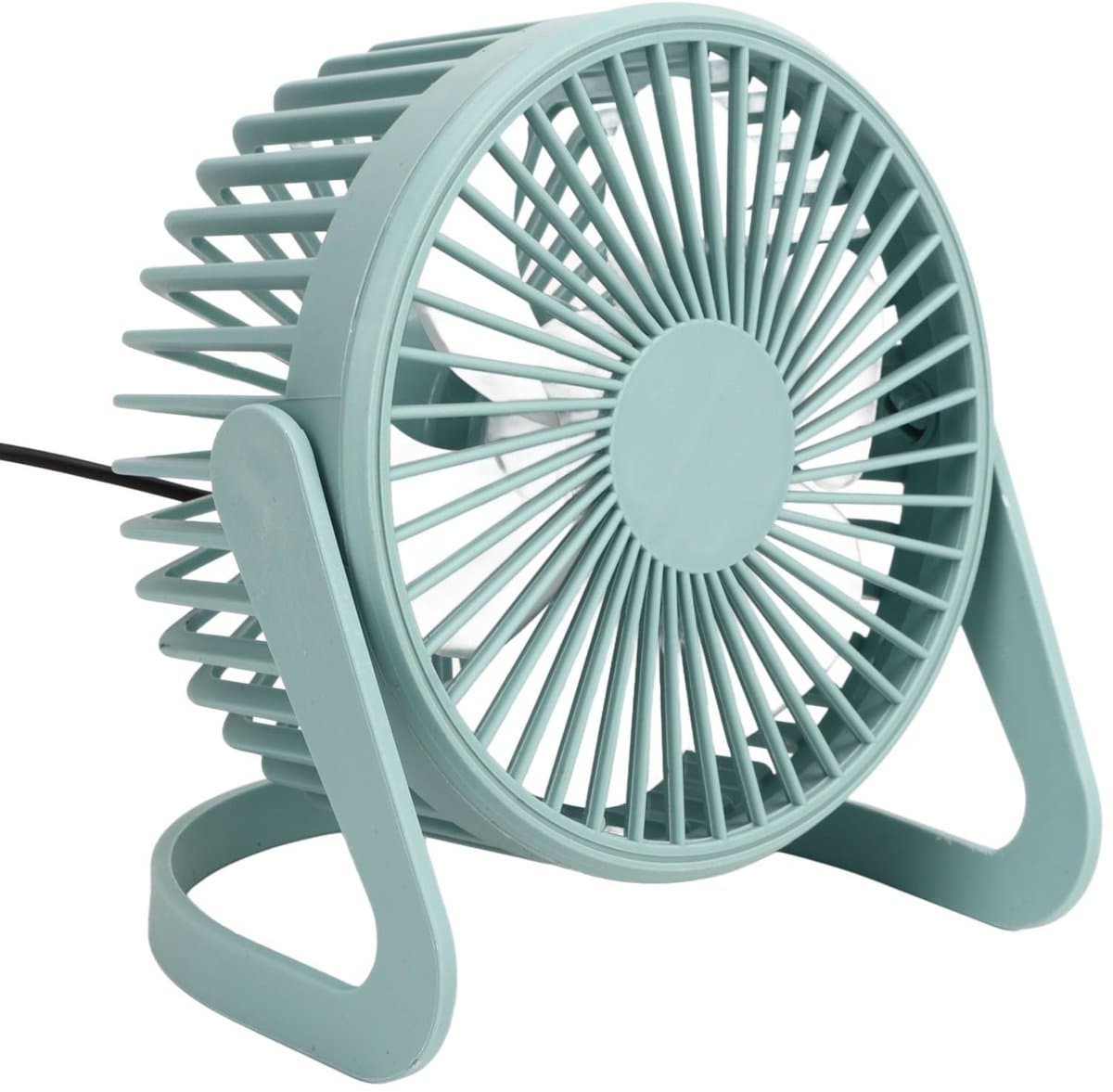 aladdien - USB Bureauventilator - Stil - Lichtblauw - Compact - Drukbestendig - Voor Thuis en Kantoor - Ventilator met Verlengde Kabel — afbeelding 1