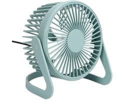 aladdien - USB Bureauventilator - Stil - Lichtblauw - Compact - Drukbestendig - Voor Thuis en Kantoor - Ventilator met Verlengde Kabel