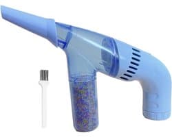 Mini Stofzuiger - Kleine Schoonmaker - Kralen Oppakken - Ergonomisch Ontwerp - 24 cm - Blauw
