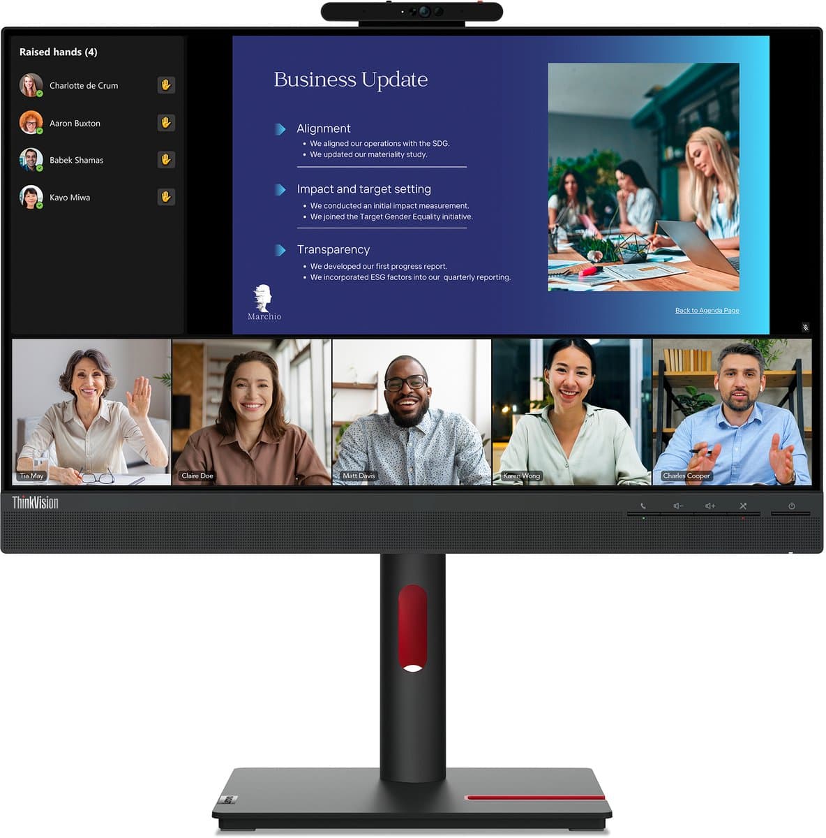 Monitor Lenovo 63D8MAT3EU Full HD 23,8" — afbeelding 1