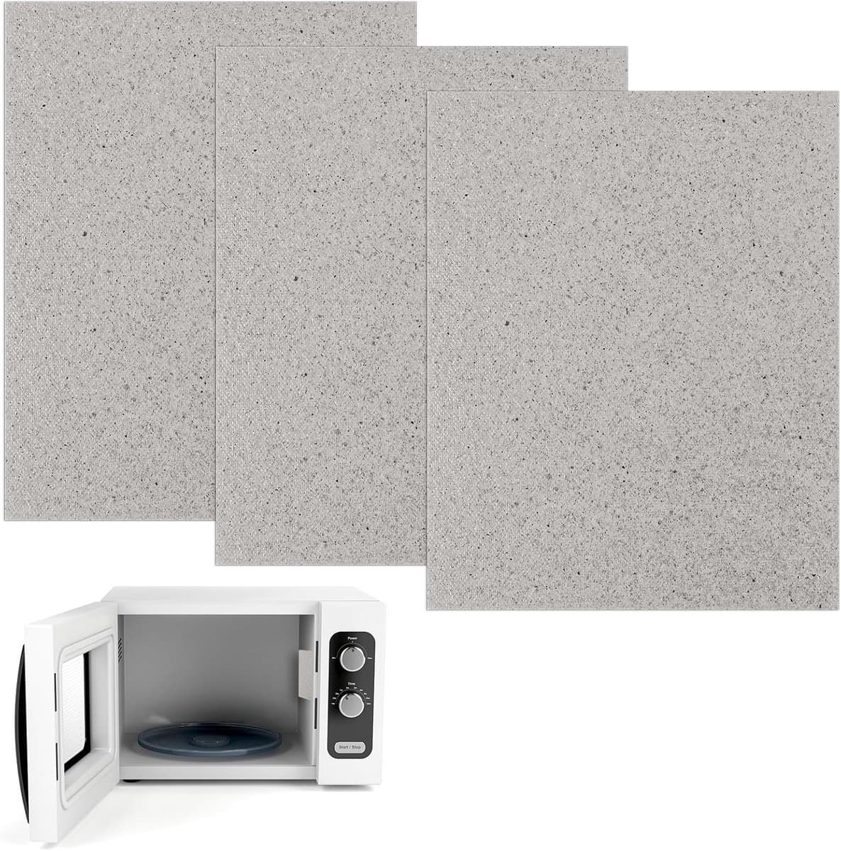 Dailygoods- Glimmerplaat 3 Stuks - Golfgeleider - Magnetron Accessoires - Mica Schijf - Zilvergrijs - 15 x 12 cm — afbeelding 1