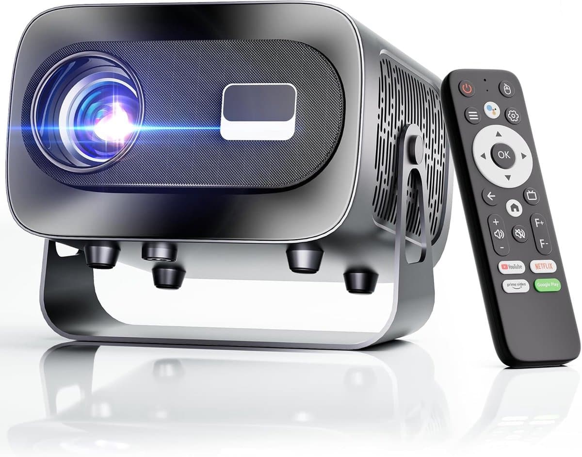 Mini Beamer - Zwart - 4K - Draagbare Videoprojector met Android - Voor Thuisbioscoop en Buiten — afbeelding 1