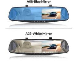 Dashcam voor Auto - Dashcam 4.3 Inch - Full HD 1080P Auto Rij Recorder - Achteruitkijkspiegel DVR - Nachtzicht, Bewegingsdetectie & Parkeermodus - 6M Achteruitrijcamera - Zonder Geheugenkaart - Zwart