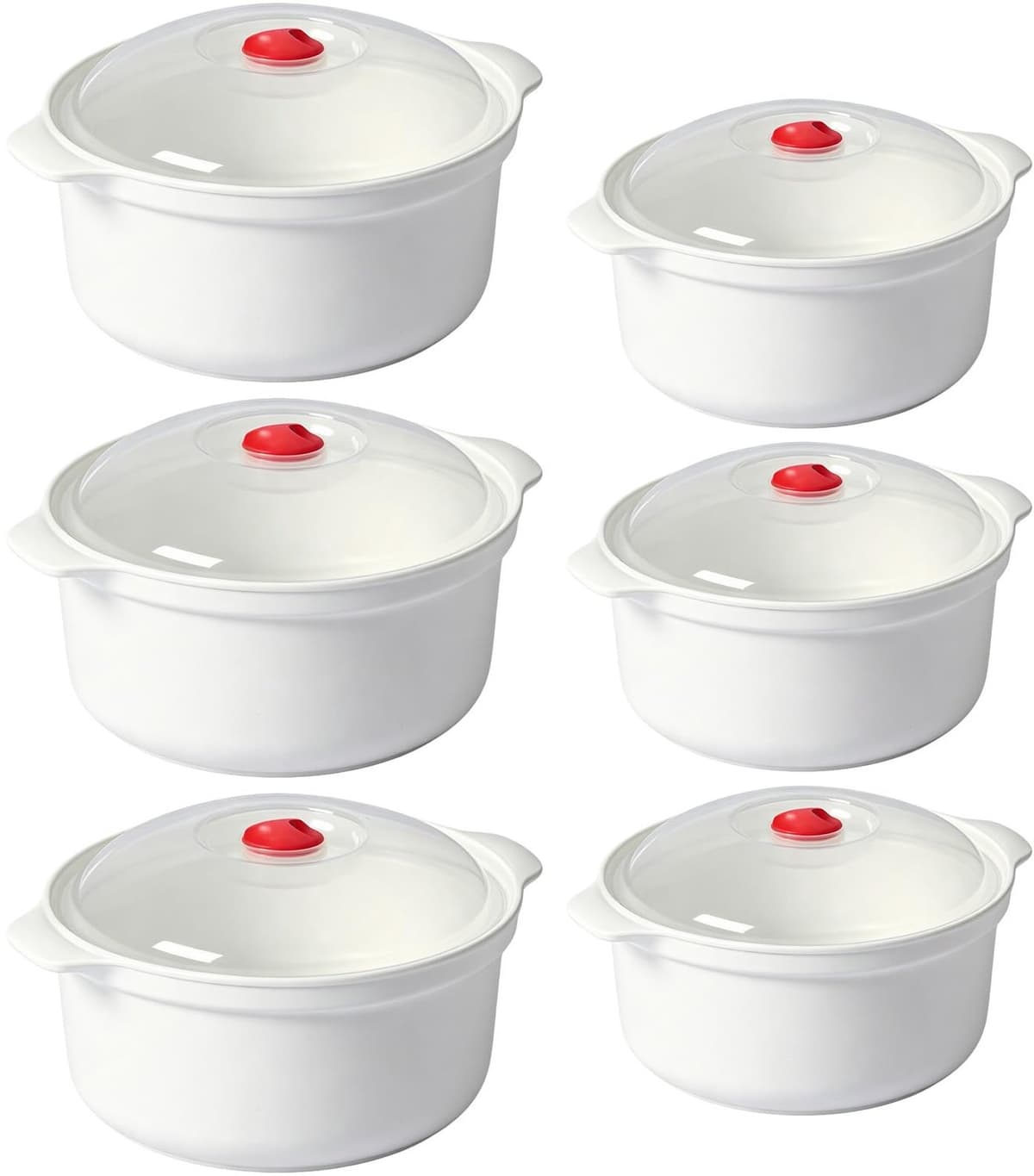 6-delige Magnetron Servies Set met Deksel en Stoomklep — afbeelding 1