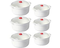 6-delige Magnetron Servies Set met Deksel en Stoomklep