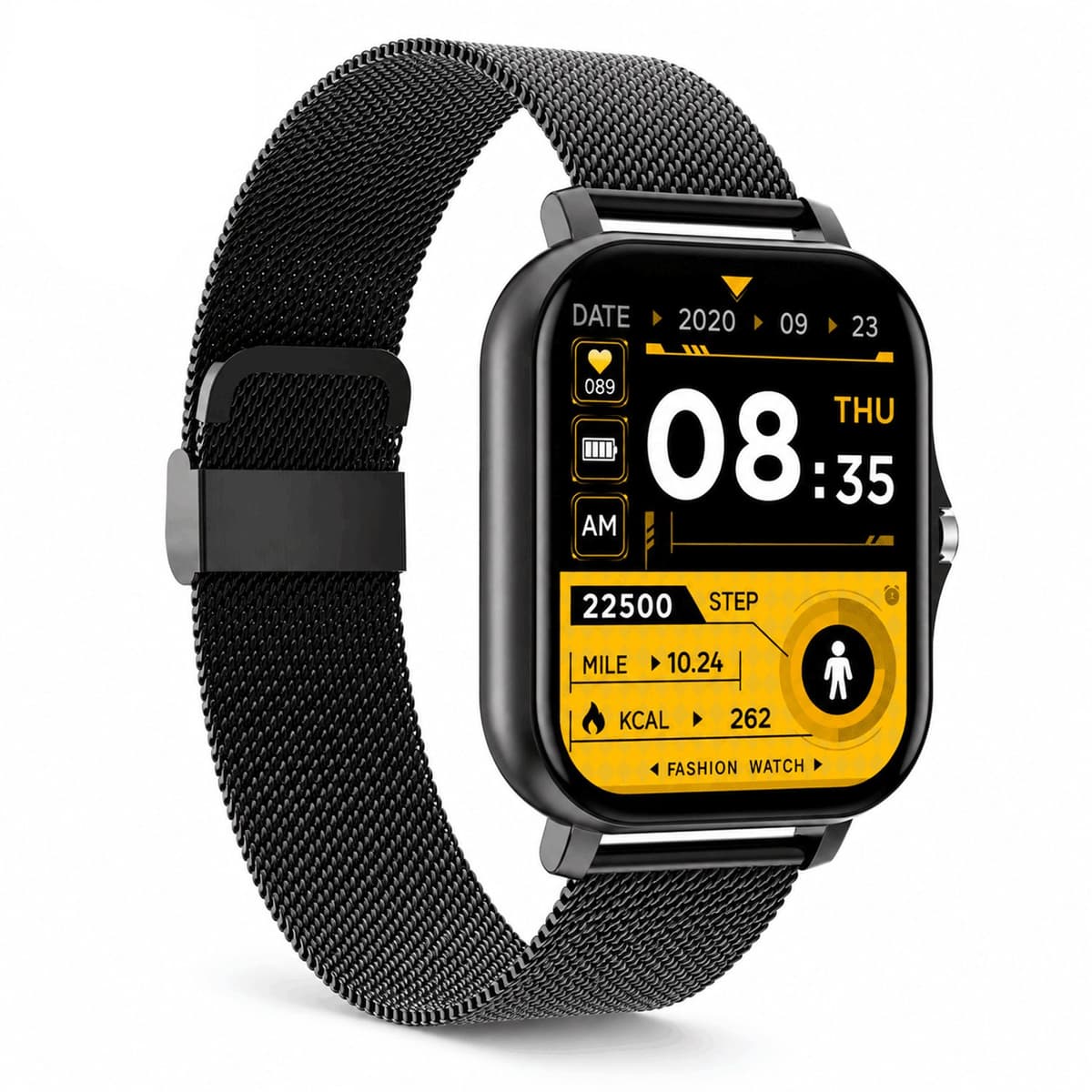 Smartwatch - Smartwatches - Stappenteller - Sporthorloge - Smart watch - Activity Tracker - Dames en Heren - Zwart — afbeelding 1