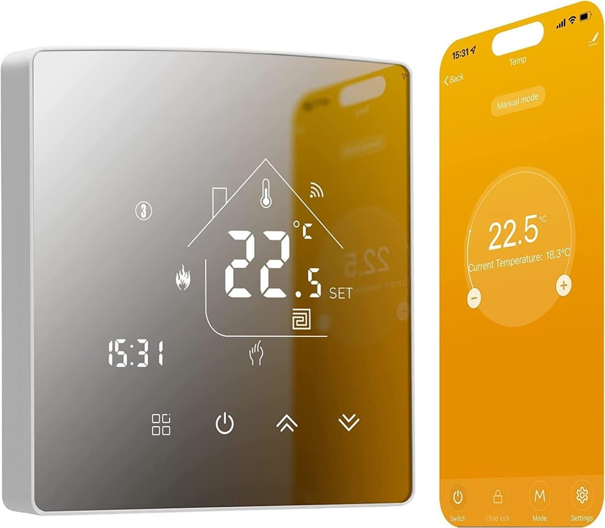 Slimme WIFI Thermostaat voor Vloerverwarming en Waterverwarming - Compatibel met Alexa en Google — afbeelding 1